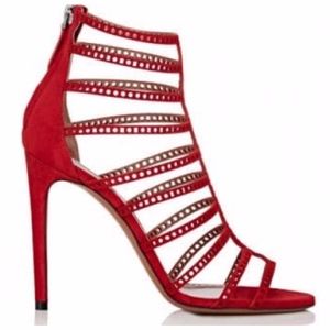 New Alaïa Red Suede Sandals SZ 38.5